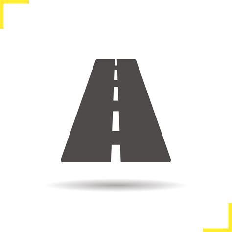 Road icon. Drop shadow highway silhouette symbol. Autobahn. Vector ...