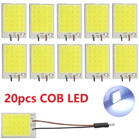 20pcs White T10 W5w Cob 18smd 24smd 36smd 48smd Car Led Auto Interior