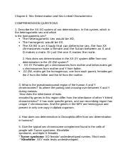 Chapter 4 Docx Chapter 4 Sex Determination And Sex Linked