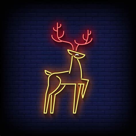 Premium Vector Deer Animal Neon Signs Style Text Vector