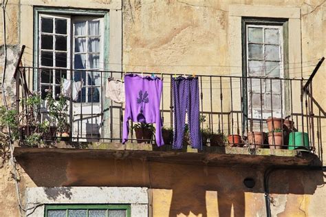 Premium Photo | The balcony in Lisbon city Portugal