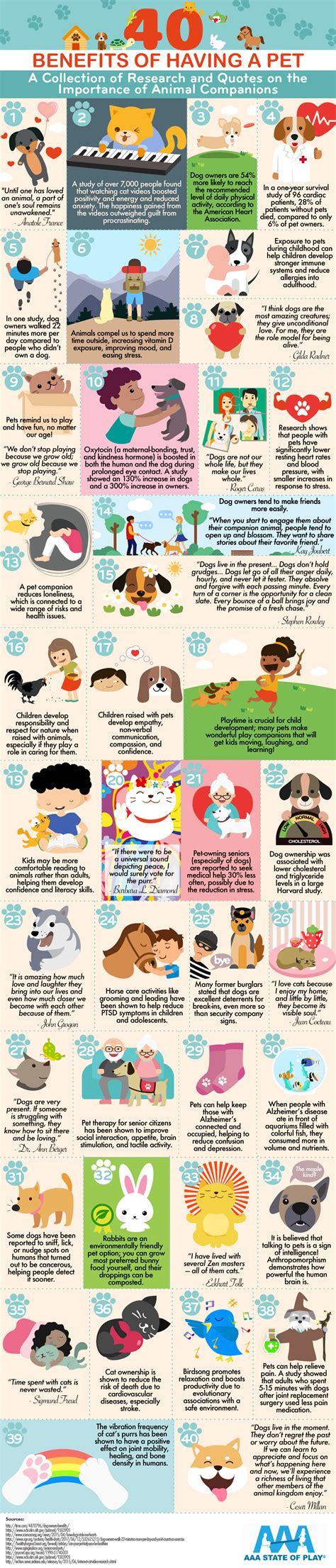 40 Benefits Of Owning Pets | Daily Infographic