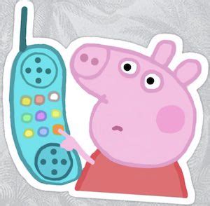 Peppa Pig And The Phone Sticker - THLOG