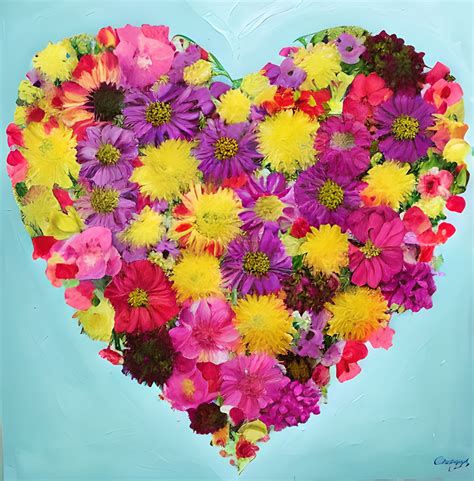 Flower Filled Heart Art Print Free Stock Photo Public Domain Pictures