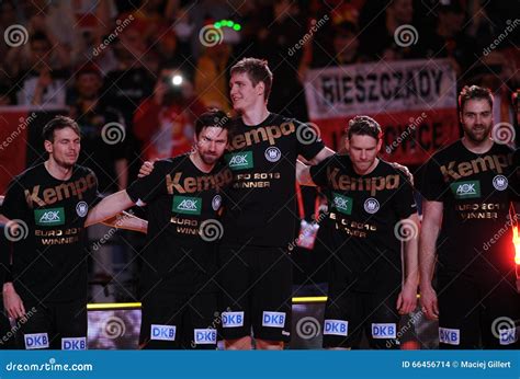 EHF EURO 2016 Germany Spain Final Editorial Stock Image Image Of Goal