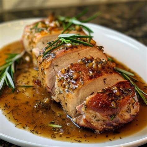 Delicious Roast Pork Loin Recipe with Rosemary and Garlic Sauce