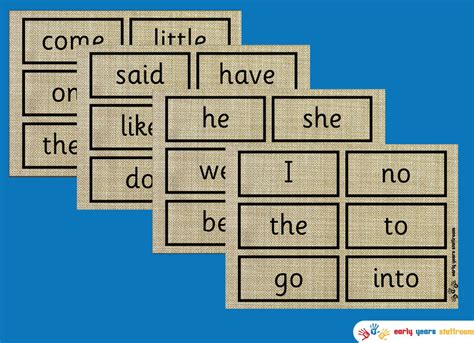 Tricky Word Cards Hessian Early Years Staffroom