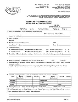 Fillable Online Boiler And Pressure Vessels Repair And Alteration