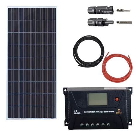 Kit Painel Placa Controlador Solar Fotovoltaica 150w Watts Frete grátis