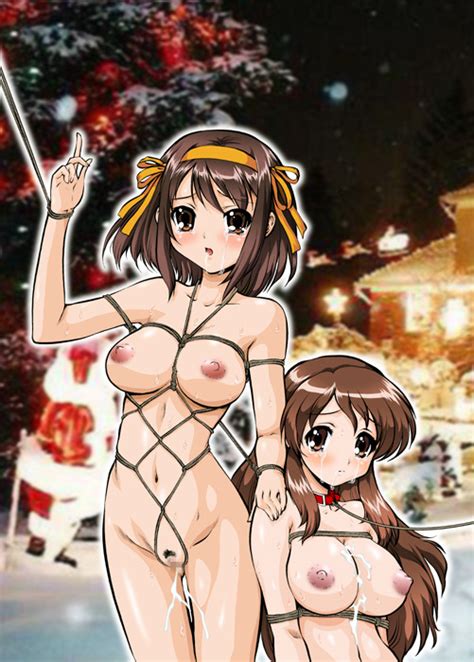 Suzumiya Haruhi And Asahina Mikuru Suzumiya Haruhi No Yuuutsu Drawn