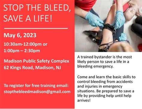 May 6 Stop The Bleed Emergency Bleeding Control Training Madison