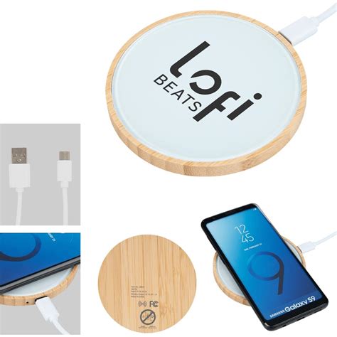 Logo Glass And Bamboo Wireless Chargers