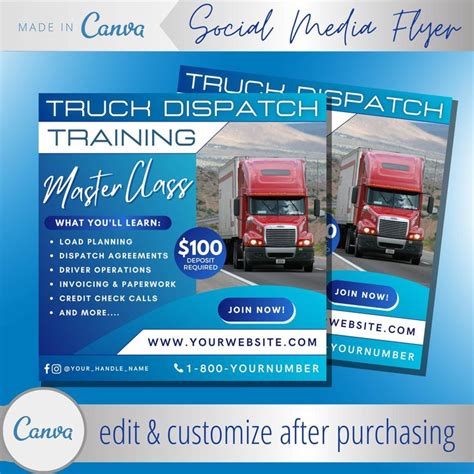 Truck Dispatcher Training Flyer Template Trucking Dispatchers Brokerage