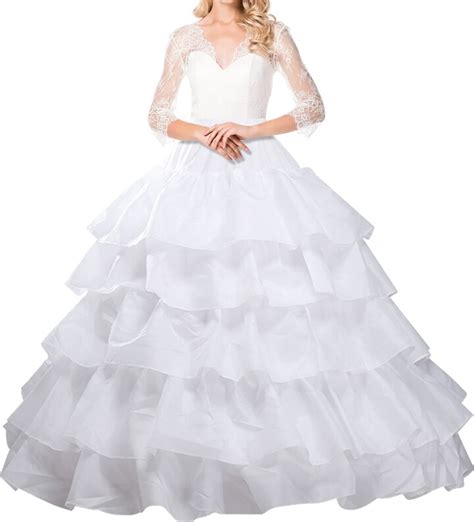 Asvsua Petticoats For Women Long White Petticoat Skirt Hoop Floor