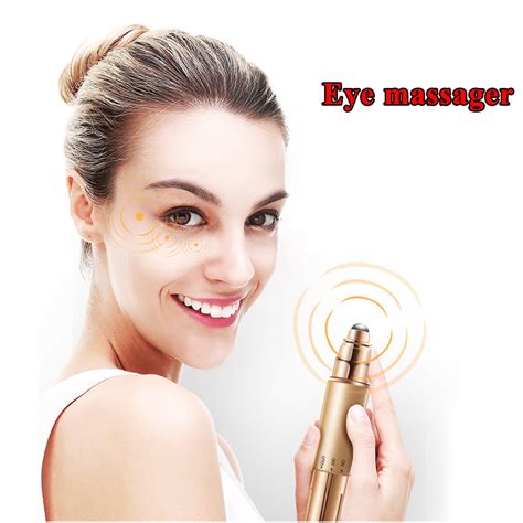 Golden Flawless Facial Stick Electric Eye Massager Facial Vibration Eye Care Omnilux Red Light