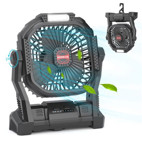 Buy Portable Rechargeable Camping Fan Battery Powered Fan With Led