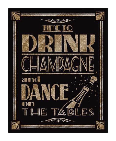 Printable Time To Drink Champagne And Dance On The 20s