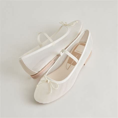 Cadel Ballet Flats Ivory Mesh Flat Shoes Women Wedding Shoes Ballet