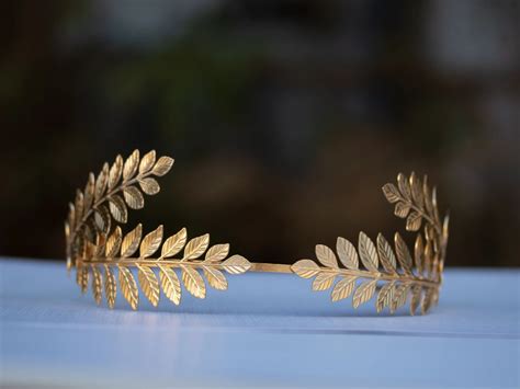 Greek Crown Laurel Leaf Crown Bridal Gold Leaf Crown Gold Etsy Israel