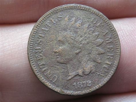 1872 Indian Head Cent Penny Bold N Metal Detector Find VG Fine