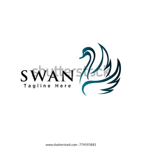 Abstract Flying Swan Logo Stock Vector Royalty Free 774593881