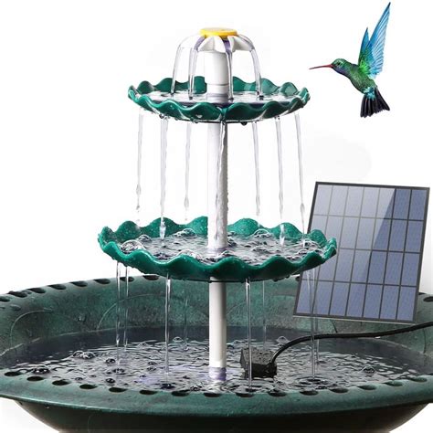 1pc 3 Tiered Bird Bath With 3 5w Solar Pump Diy Solar Fountain ...