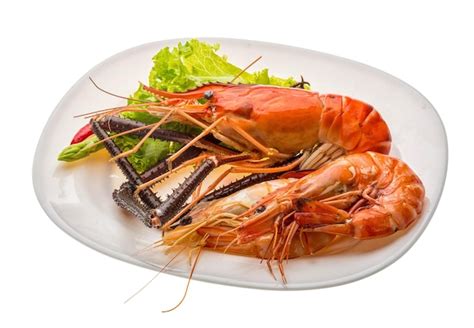 Gamba Gigante De Agua Dulce Y Langostinos Foto Premium