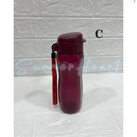 Tupperware Slim Eco Bottle 1l 750ml 500ml 310ml Flip Top With Straw With Handle