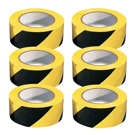 PVC Adhesive Hazard Warning Floor Tape 33m Roll ESE Direct