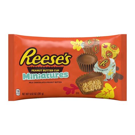 Reese S Miniatures Milk Chocolate Peanut Butter Cups Candy Halloween 9 92 Oz Bag