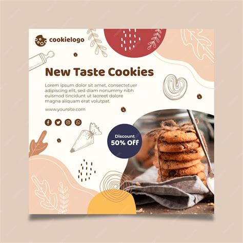 Premium Vector Cookies Flyer Template