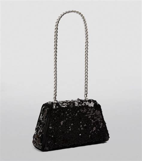 Womens Self Portrait Black Sequin Embellished The Bow Bag Harrods UK