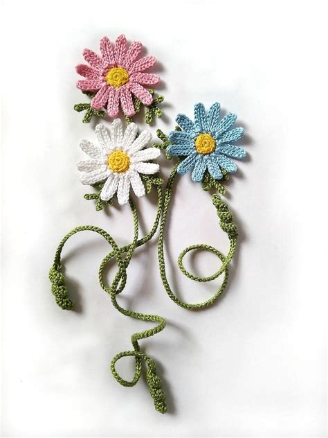 Crochet Daisy Bookmark Pastel Bookmark Book Lover Gift Etsy Australia