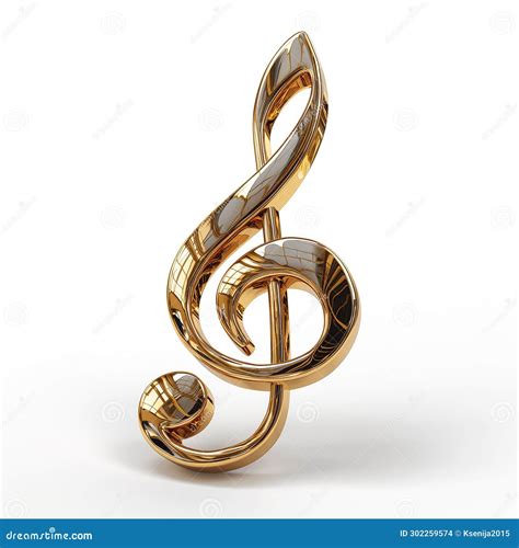 Golden Treble Clef 3d Render Stock Illustration Illustration Of Emblem Musical 302259574