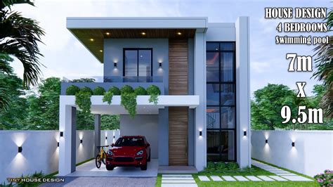 House Design Simple House 2 Storey 7m X 95m 4 Bedrooms Youtube