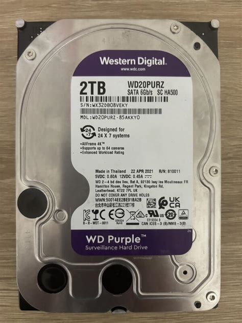 ~二手~【wd 2tb 】wd20purx 紫標硬碟 35吋 監視器監控硬碟 電腦 2tb 桌上型硬碟 監控碟 無保固 露天市集 全