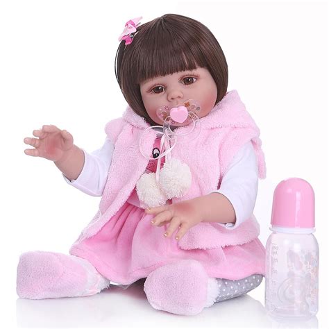 Cheap 48CM Reborn Dolls Soft Silicone Lifelike Baby Girl Doll Washable