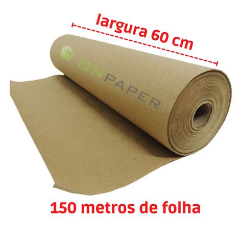 Papel Kraft Monolúcido Bobina Rolo 080G 60 cm de largura x 150