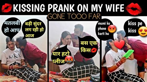 Kissing Prank On Wife💋 24 Hours Kissing On Cheeks🤣 Wife And Husband Pranks Chetnamit