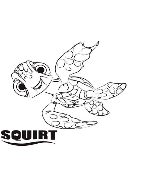 Squirt From Finding Dory Coloring Page