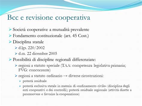 Le Banche Di Credito Cooperativo Tra Disciplina Statale E Regionale