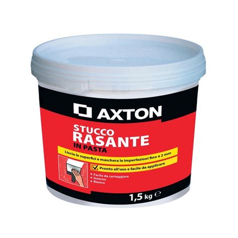 Stucco Rasante In Pasta AXTON 1 5 Kg Bianco Intonaco Grezzo Pasta