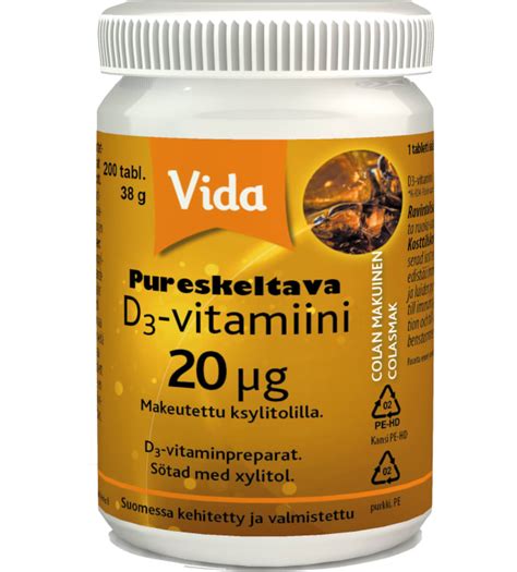 Vida D Vitamiini G Cola Tabl Ravintolis Karkkainen