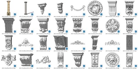 7213. Free Sketchup Columns Model Download