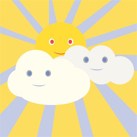 Sun With Clouds Illustration Vector On White Background 13646896