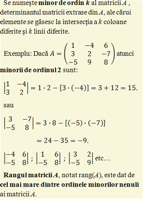 Rangul Unei Matrice Anide Coal Ro