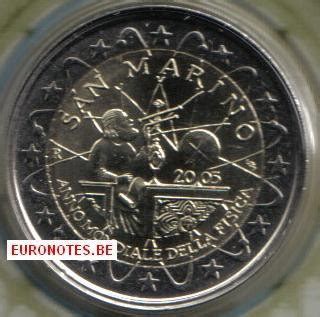 Euros Saint Marin Ann E Mondiale De La Physique Bu Fdc