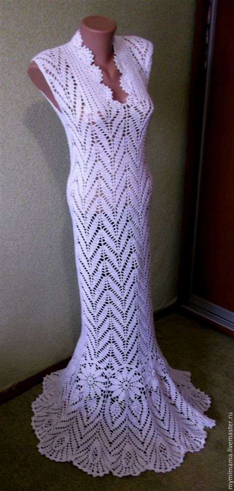 Работа на заказ, ажурное платье, вязанное крючком в интернет-магазине ...