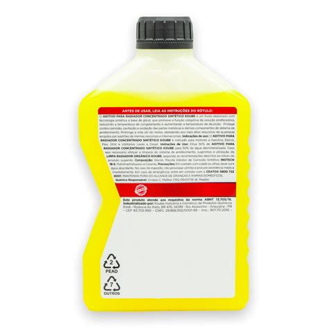 Aditivo Radiador Amarelo Concentrado Sintético Koube 1l Aladim Auto