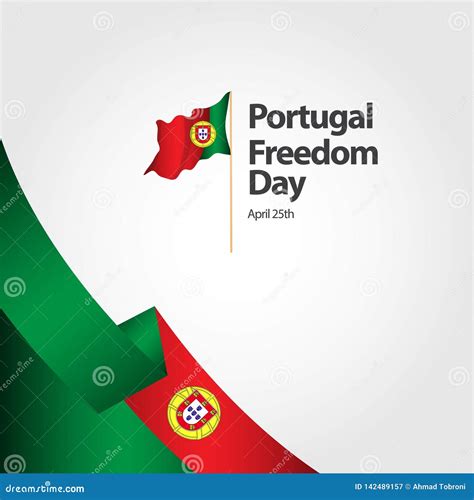 Portugal Freedom Day Flag Vector Template Design Illustration Stock